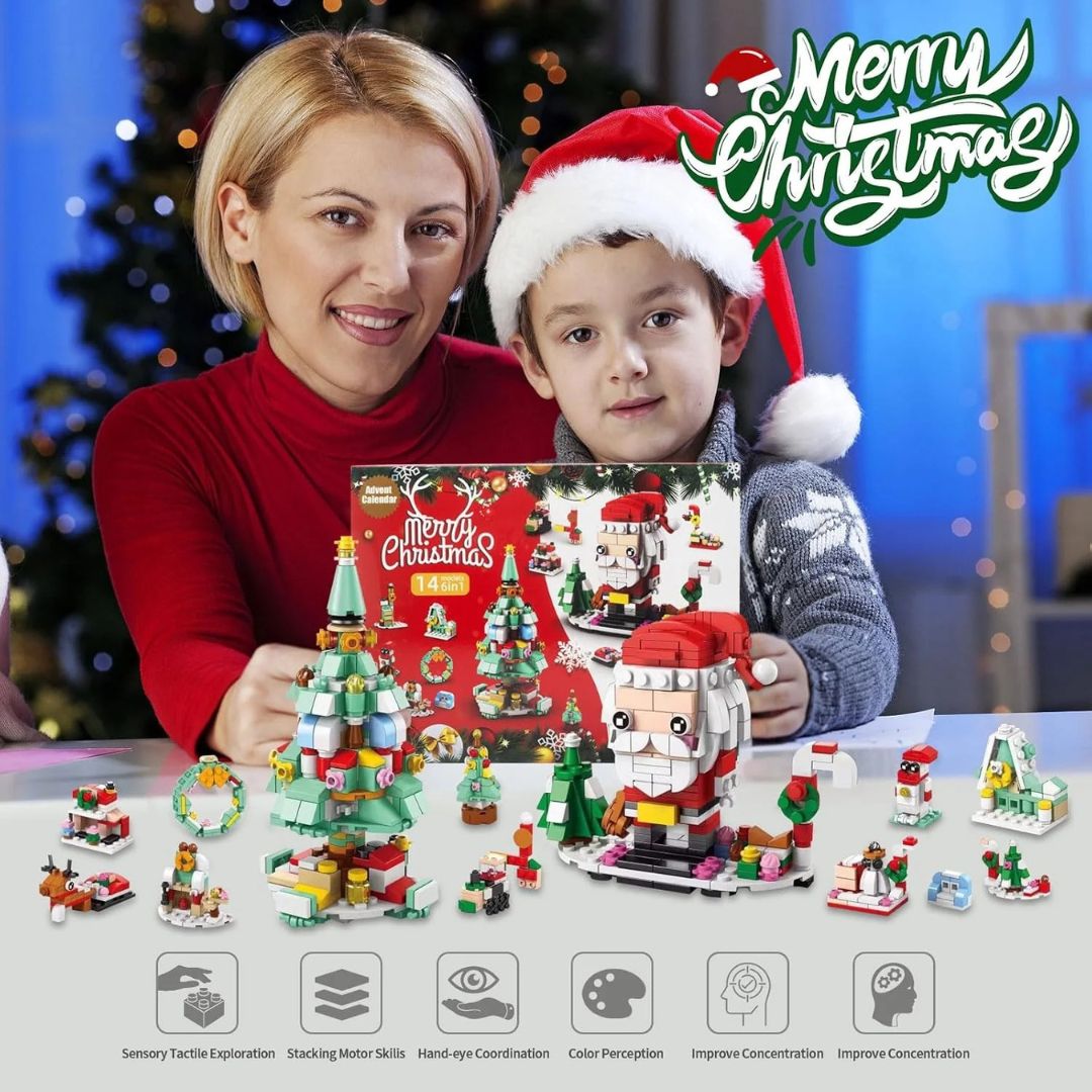 Christmas Advent Calendar – 6-in-1 Santa & Tree Building Blocks