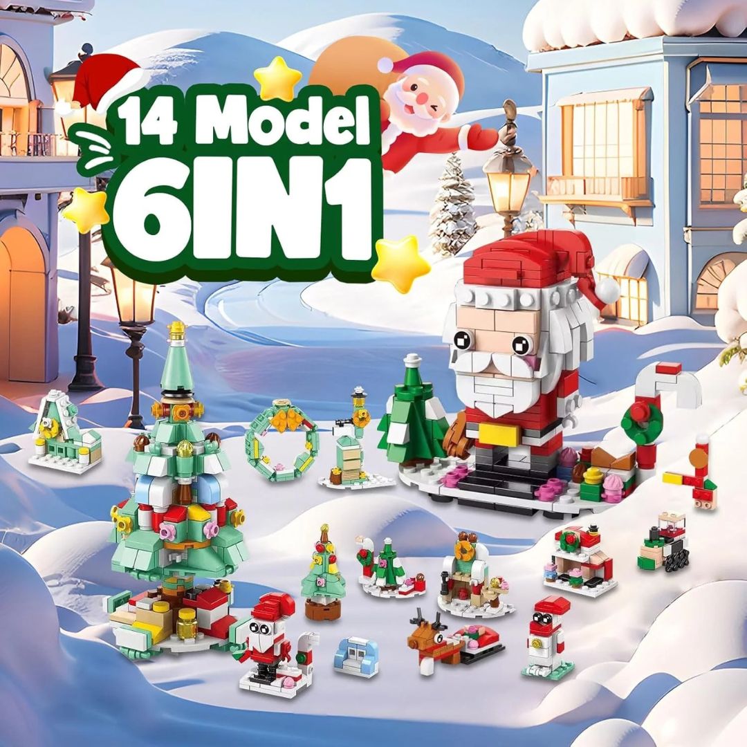 Christmas Advent Calendar – 6-in-1 Santa & Tree Building Blocks