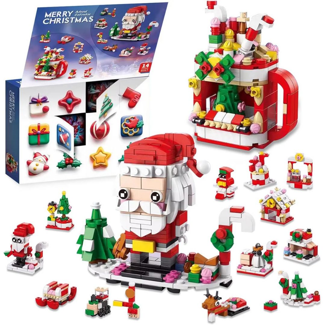 Christmas Advent Calendar – 6-in-1 Santa & Tree Building Blocks