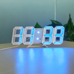 Modern LED Wall Clock with 3D Display and Nightlight