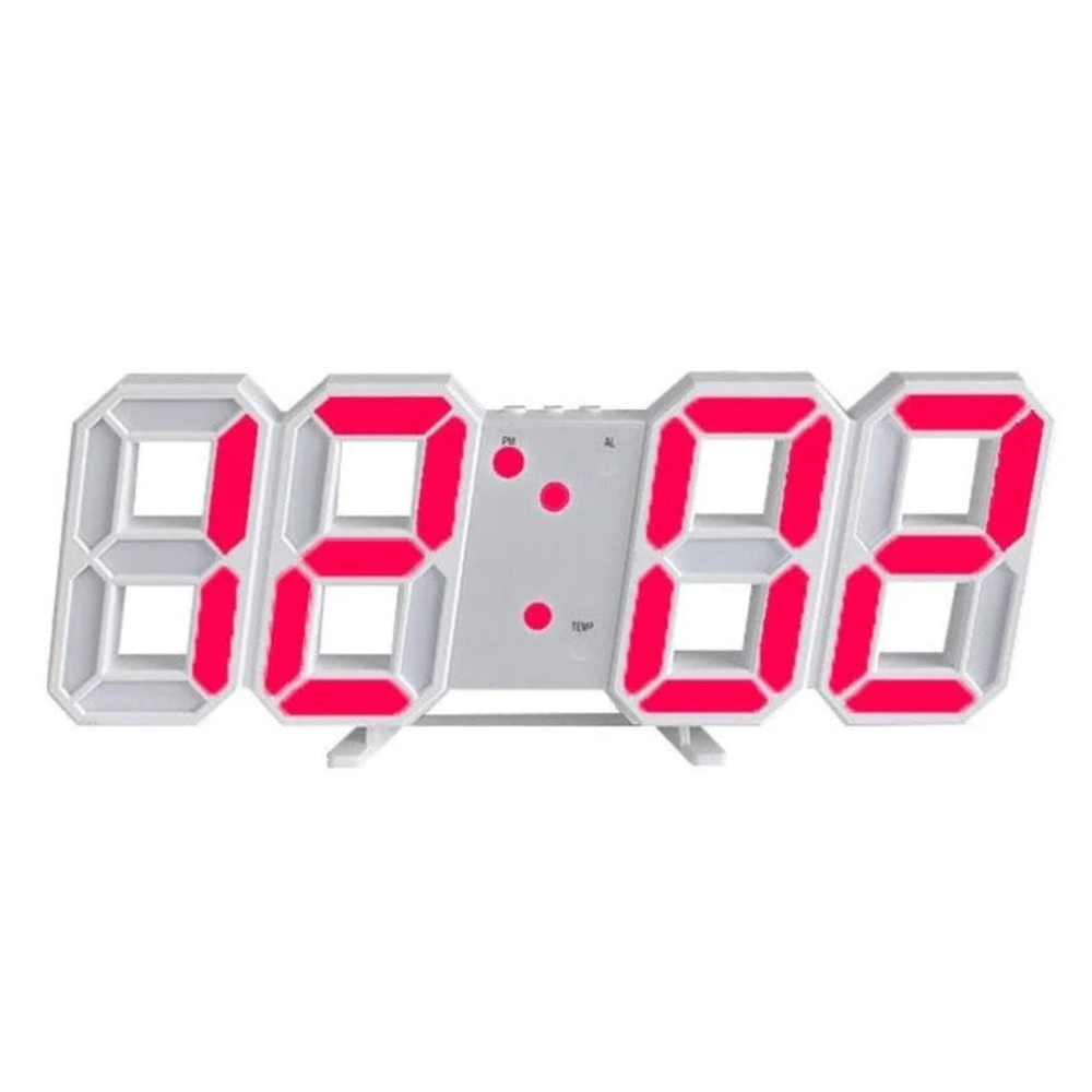 Modern LED Wall Clock with 3D Display and Nightlight