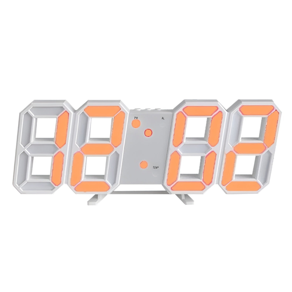 Modern LED Wall Clock with 3D Display and Nightlight