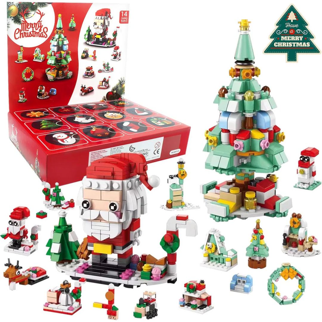 Christmas Advent Calendar – 6-in-1 Santa & Tree Building Blocks