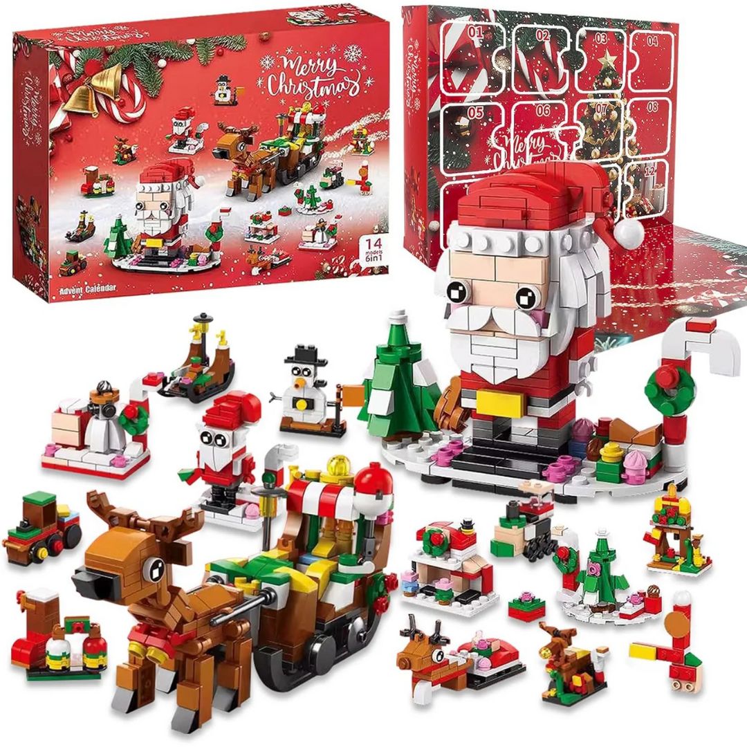 Christmas Advent Calendar – 6-in-1 Santa & Tree Building Blocks