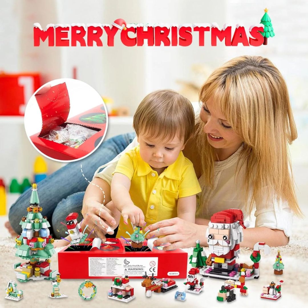 Christmas Advent Calendar – 6-in-1 Santa & Tree Building Blocks