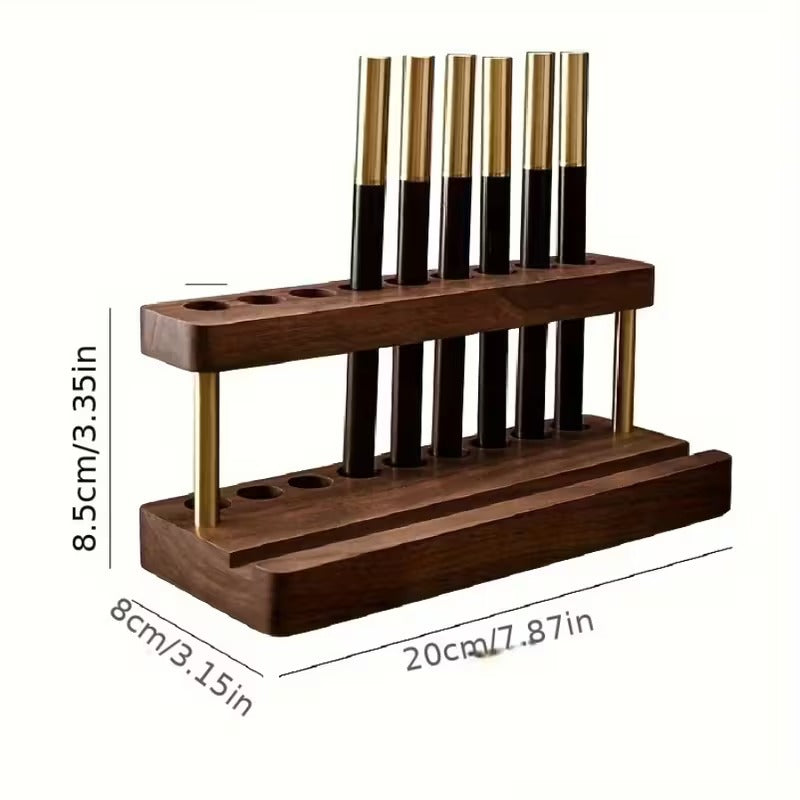 Multifunctional Walnut Wood Desk Organizer