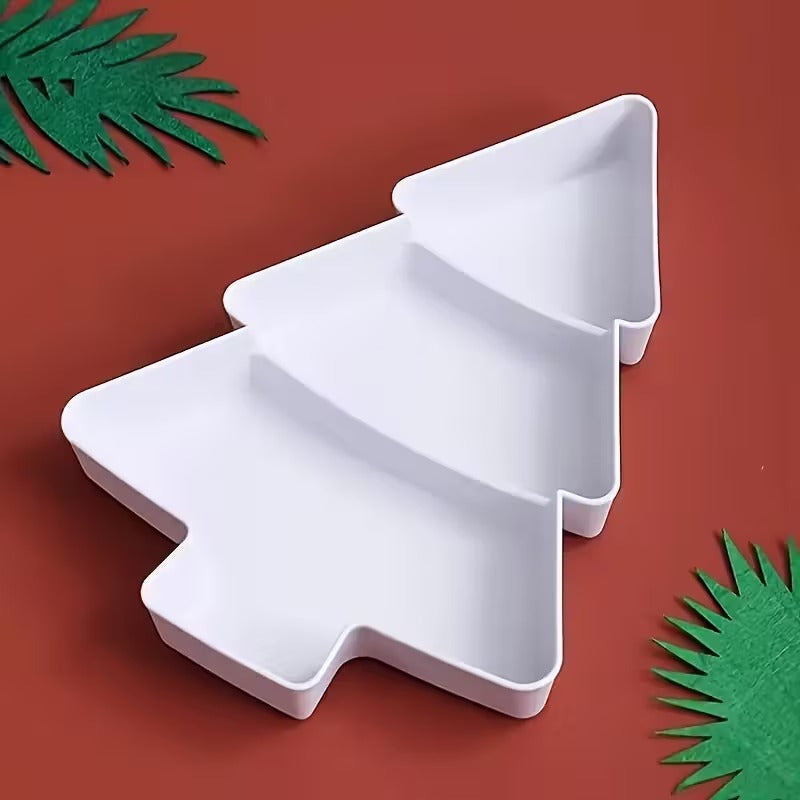 Christmas Tree-Shaped Plastic Serving Tray