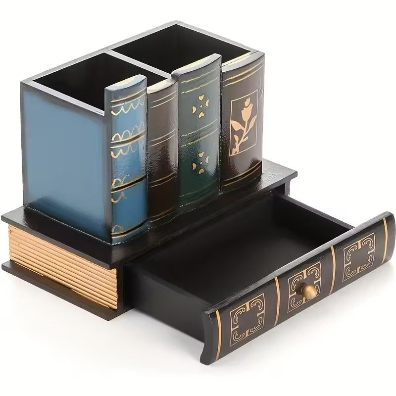 Vintage European Wooden Pen Holder