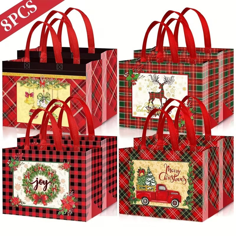Festive Christmas Gift Bags with Handle