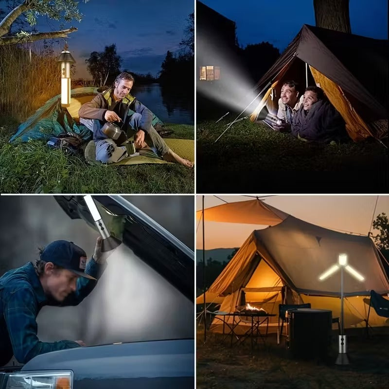 2-in-1 LED Camping Light with High Brightness Flashlight