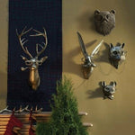 Rustic Wooden Deer Antler Wall Decor