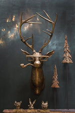 Rustic Wooden Deer Antler Wall Decor