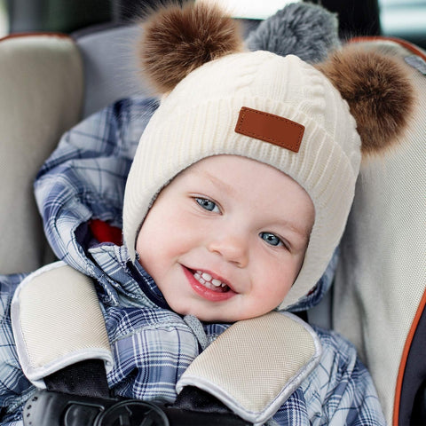 Double-ball Children's Knitted Hat
