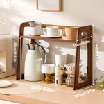 Natural Bamboo 2-Tier Countertop Shelf