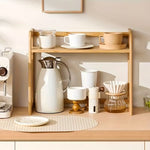 Natural Bamboo 2-Tier Countertop Shelf