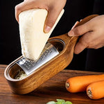 Wood Handle Stainless Steel Cheese Grater