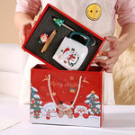 3pcs Christmas Gift Set – Ceramic Cup with Lid & Spoon