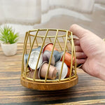 Wrought Iron Coffee Cup-Shaped Storage Basket