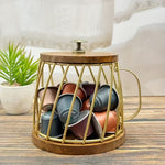 Wrought Iron Coffee Cup-Shaped Storage Basket