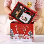 3pcs Christmas Gift Set – Ceramic Cup with Lid & Spoon