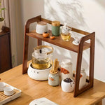 Natural Bamboo 2-Tier Countertop Shelf