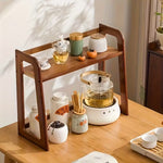 Natural Bamboo 2-Tier Countertop Shelf