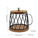 Wrought Iron Coffee Cup-Shaped Storage Basket